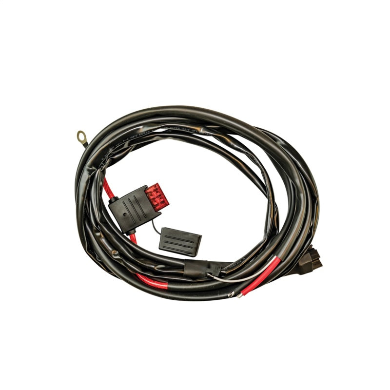 RIGID Adapt light bar wiring harness showing relay, fuse holder and ring terminals