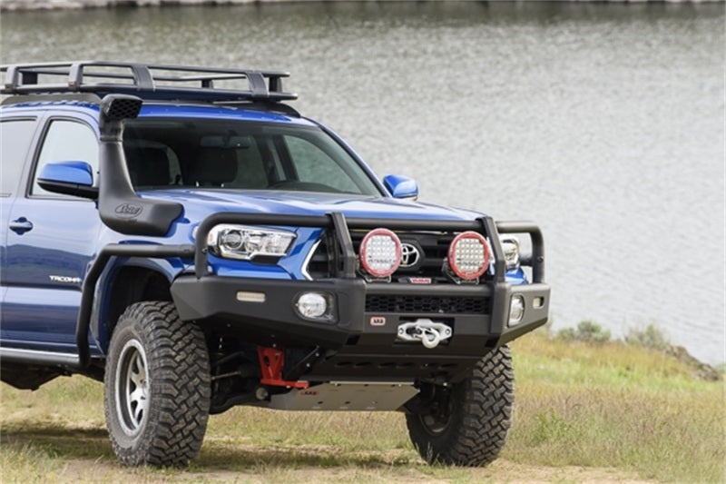 ARB Summit Integrit textured bull bar on a 2016-2019 Toyota Tacoma, front view