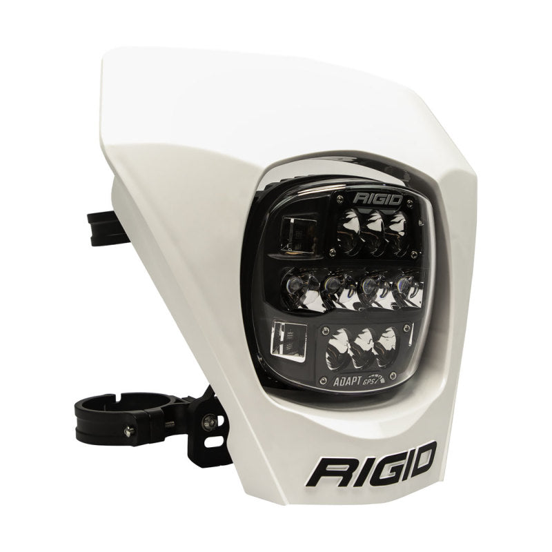 Rigid Adapt XE off-road moto LED light front view with white plate