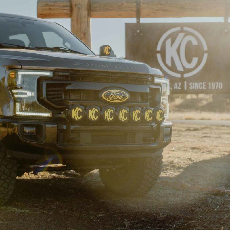 KC HiLiTES Gravity LED Pro6 7-Light Combo Bar Kit - 2017+ Ford Super Duty Front Bumper, connection detail