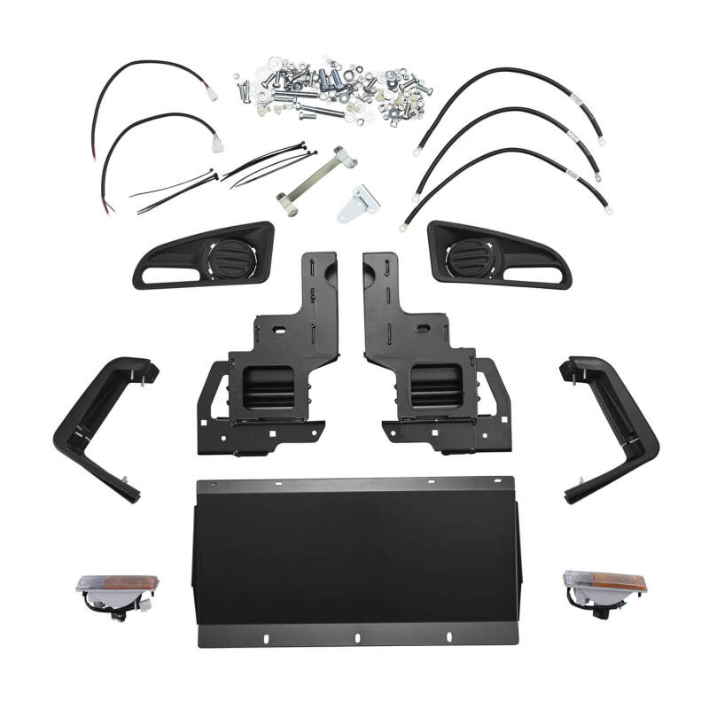 ARB Deluxe winch bumper for IFS Toyota Land Cruiser 100 Series — installed angled view