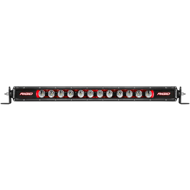 Rigid Radiance Plus SR-Series LED light bar with exposed black circuit board and branding plate