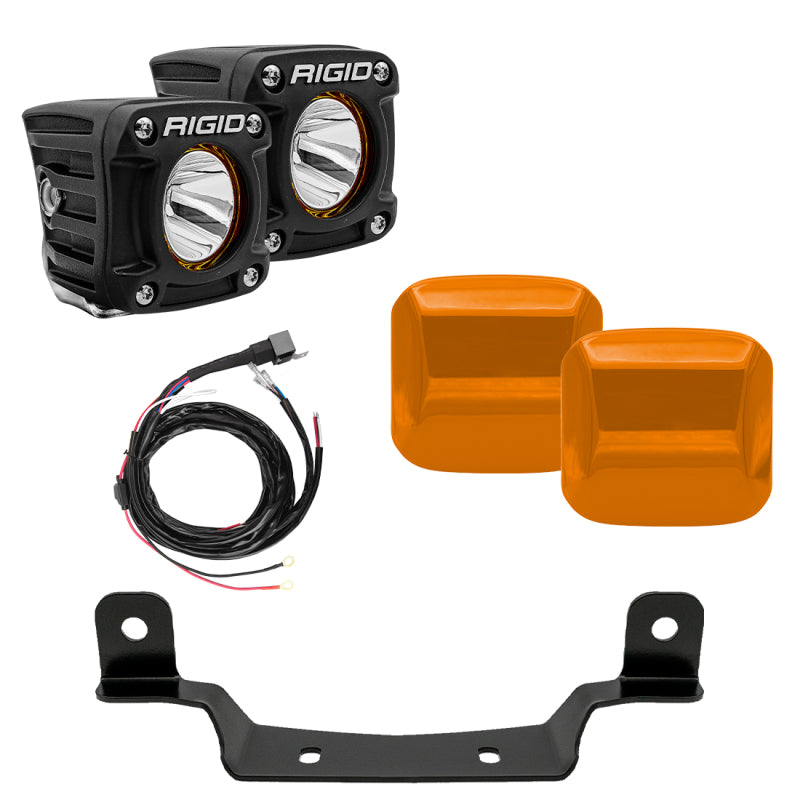 Rigid Revolve grille light kit with pods and brackets for Polaris RZR Pro R and Turbo R