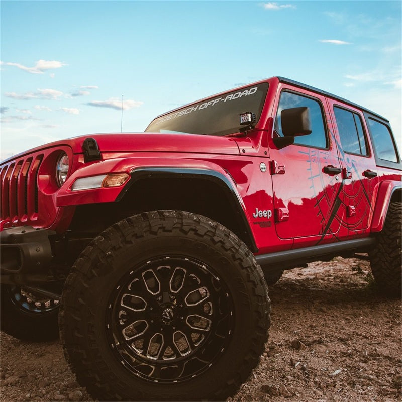 Jeep Wrangler JL fitted with RIGID A-Pillar mounted auxiliary LED pods