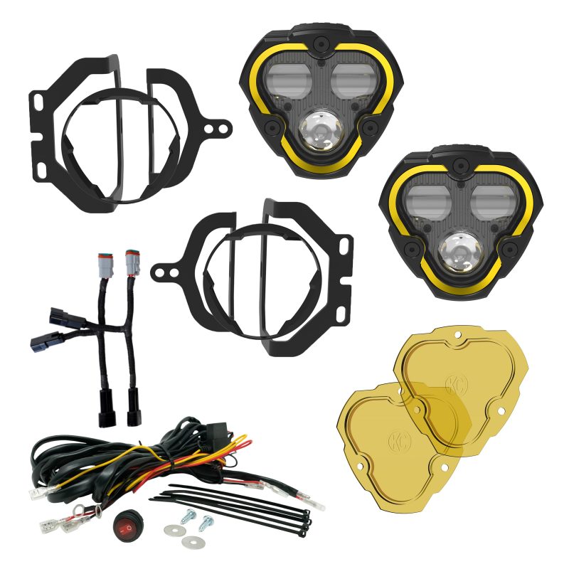 KC HiLiTES FLEX ERA 3 Dual Mode SAE Fog Lights - 2-Light Master Kit for Jeep Wrangler JL/Gladiator JT Sport Bumpers