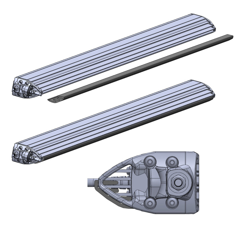 Rigid roof line kit hardware including brackets, isolation bases and stud covers