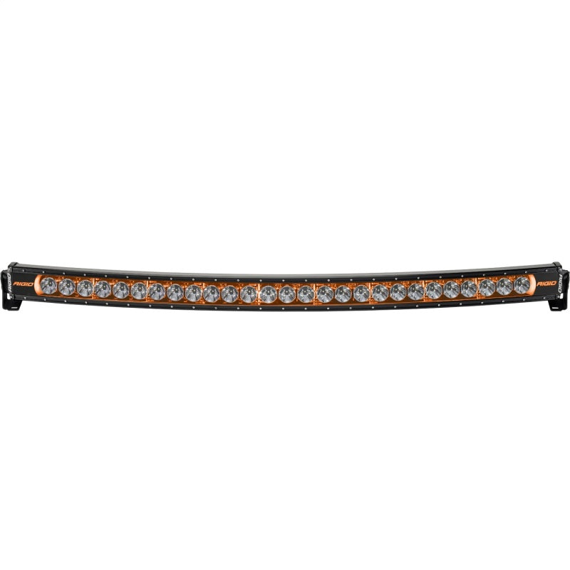 Rigid Radiance+ Curved 50in light bar showing black aluminum alloy housing