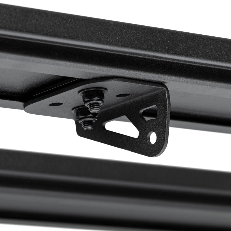 Close-up of ARB under-rack light bar bracket, stud plate and fasteners