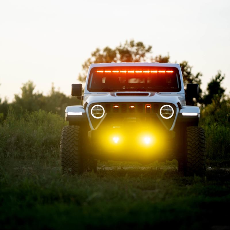 KC HiLiTES FLEX ERA 3 Dual Mode SAE Fog Lights - 2-Light Master Kit for Jeep Wrangler JK/JL & Gladiator JT, detail view
