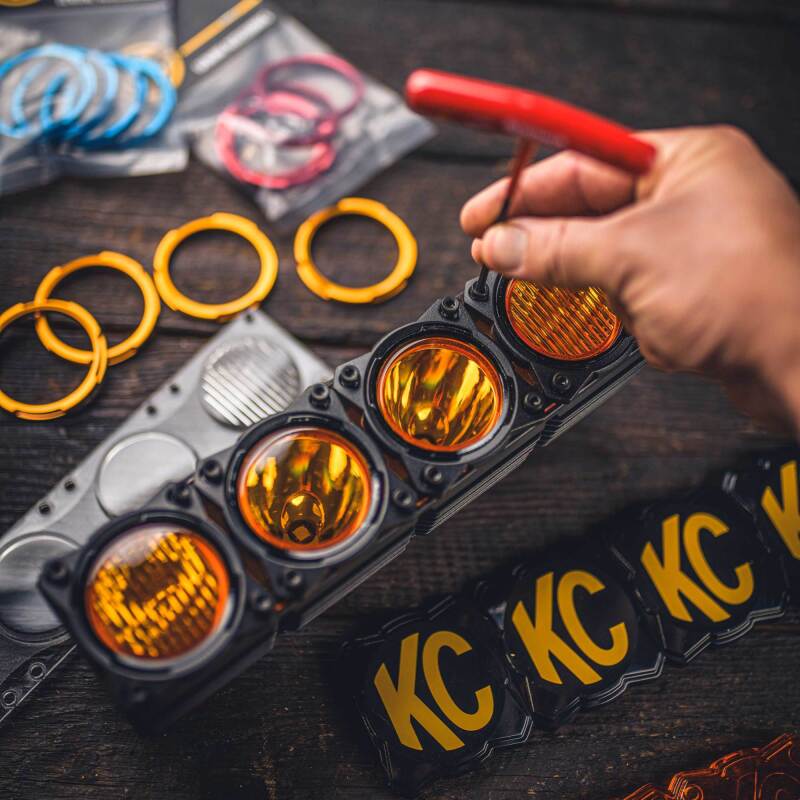 KC HiLiTES FLEX ERA LED Light Bar Bezel Kit for 10in. Segments - Gloss Black, side view