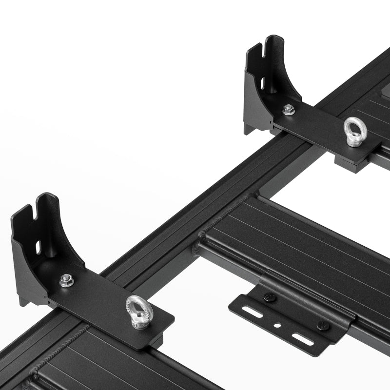ARB awning bracket shown in high mount position on a BASE Rack cross beam
