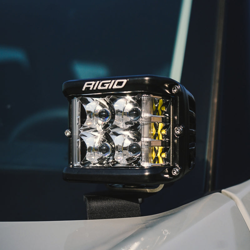 D-SS PRO Side Shooter flood pods mounted on a Ford Bronco Sport A-pillar