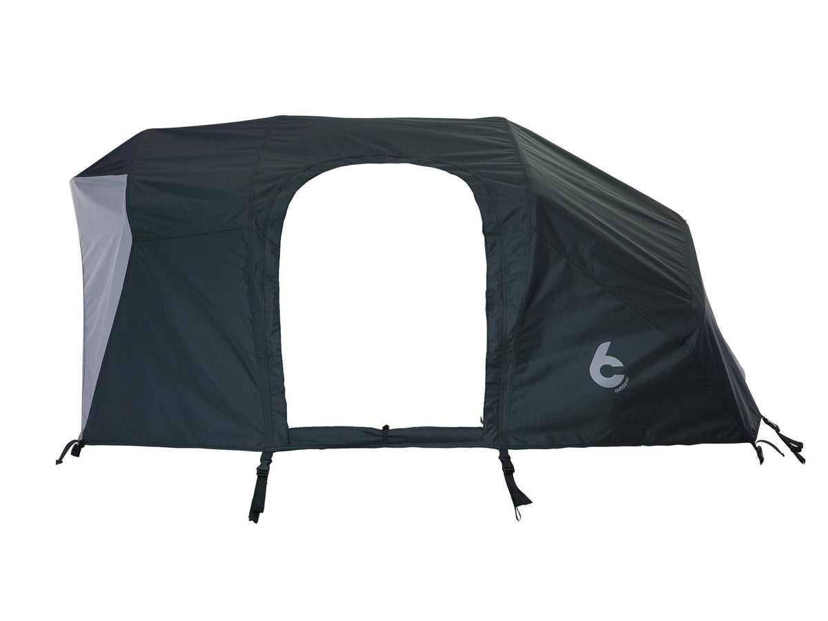 C6 Rev Tent Eclipse fly sheet – dark green with grey panel, side view