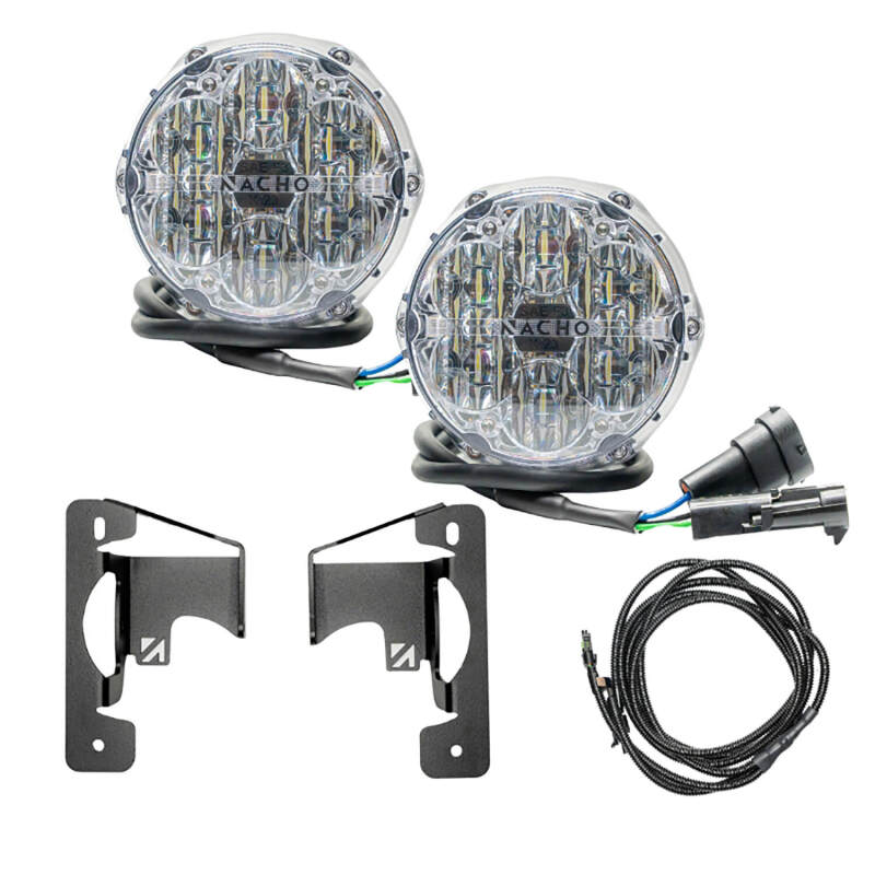 ARB Quatro SAE white fog light kit for Jeep Wrangler JL and Gladiator JT — kit contents
