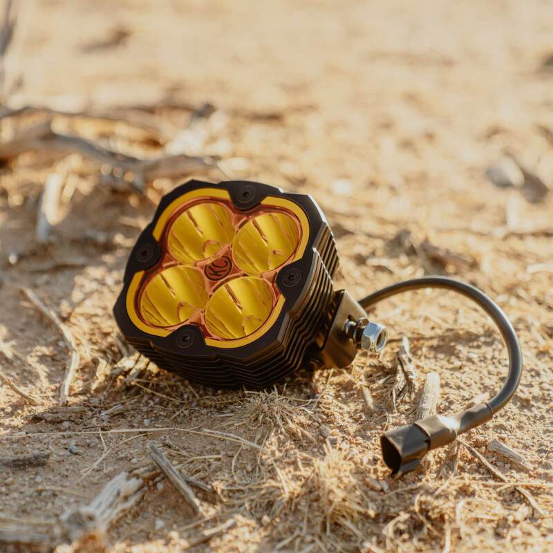 KC HiLiTES FLEX ERA 4 Replacement Lens - Performance Yellow Spot Beam, close-up
