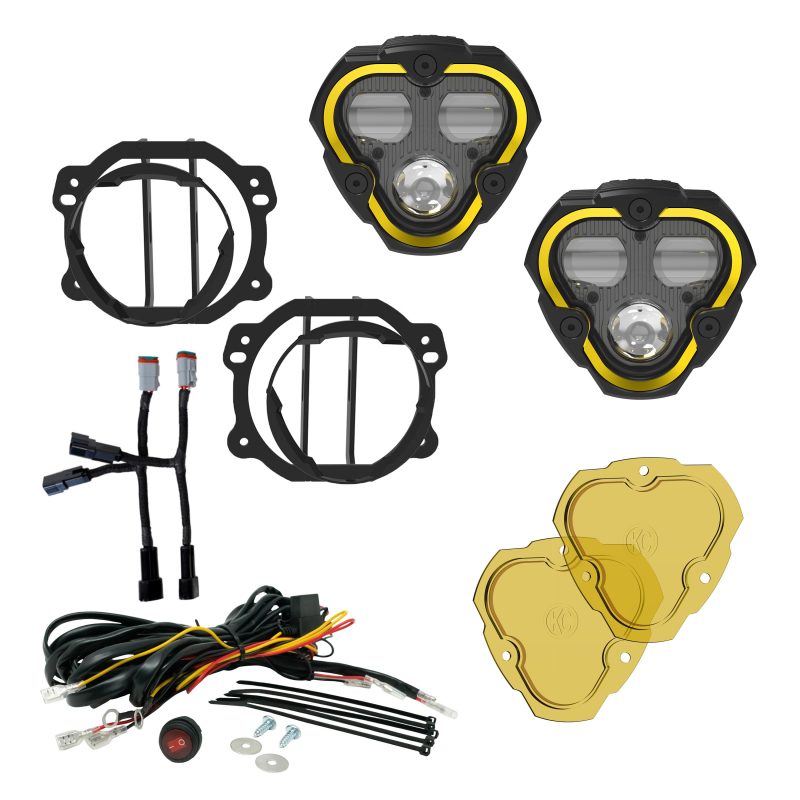 KC HiLiTES FLEX ERA 3 Dual Mode SAE Fog Lights 2-Light Master Kit for Jeep JK/JL/JT Plastic Bumper