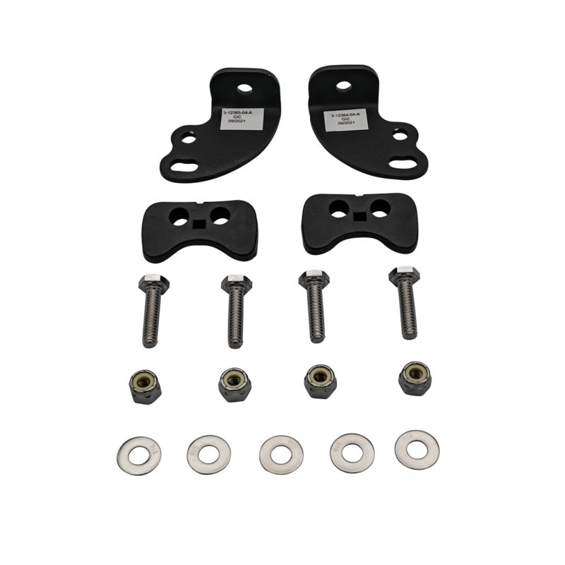 Rigid Industries RDS SR-Series stainless steel hardware and mounting kit in black with brackets and bushings