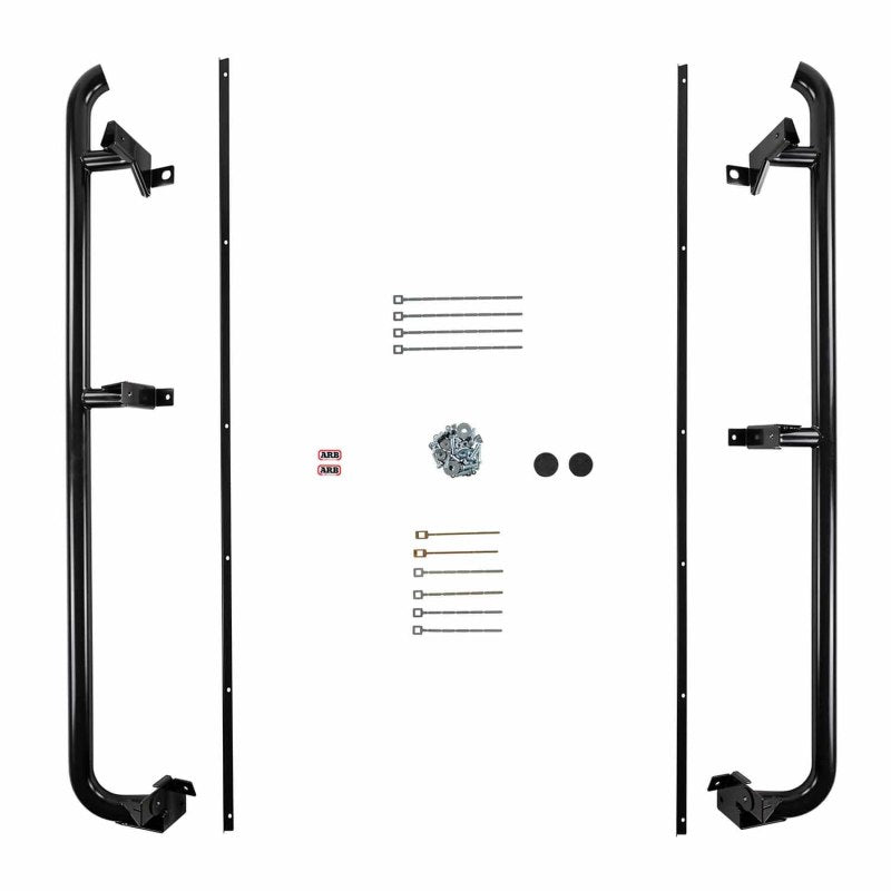 ARB Deluxe rock slider showing rail and step geometry for Wrangler JK
