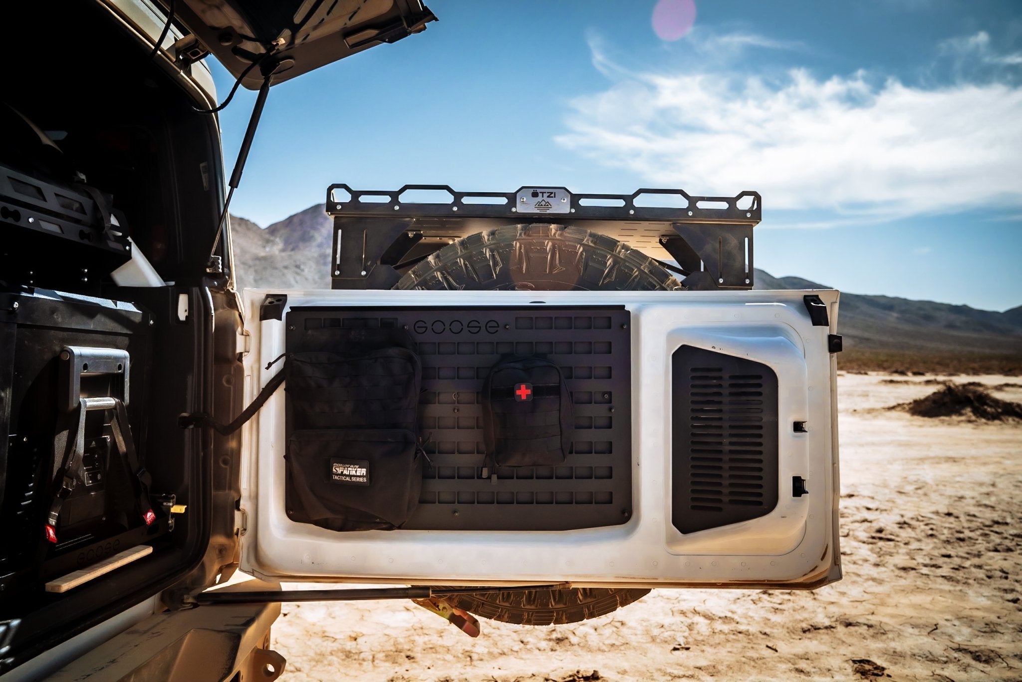 Ford Bronco 2021-Present 6 Gen. Tailgate Molle Panel Include Shipping Goose Gear Accessories Goose Gear- Overland Kitted