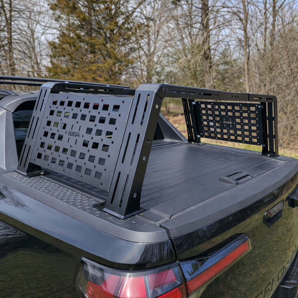 Rear quarter of Santa Cruz showing ROCK-IT rack on the cover rails