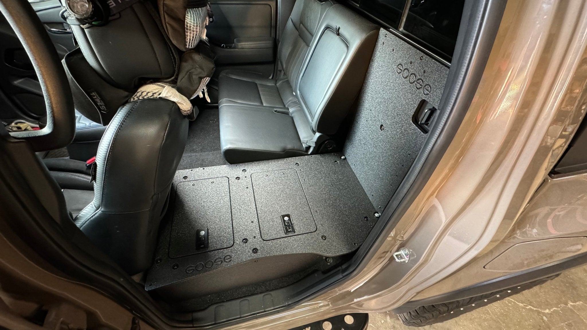 Nissan - Frontier - Crew Cab - 2021-Present - 3rd Gen - Explore Series - Second Row Seat Delete Plate System 40% Driver Side Seat Delete Plate System Goose Gear- Overland Kitted