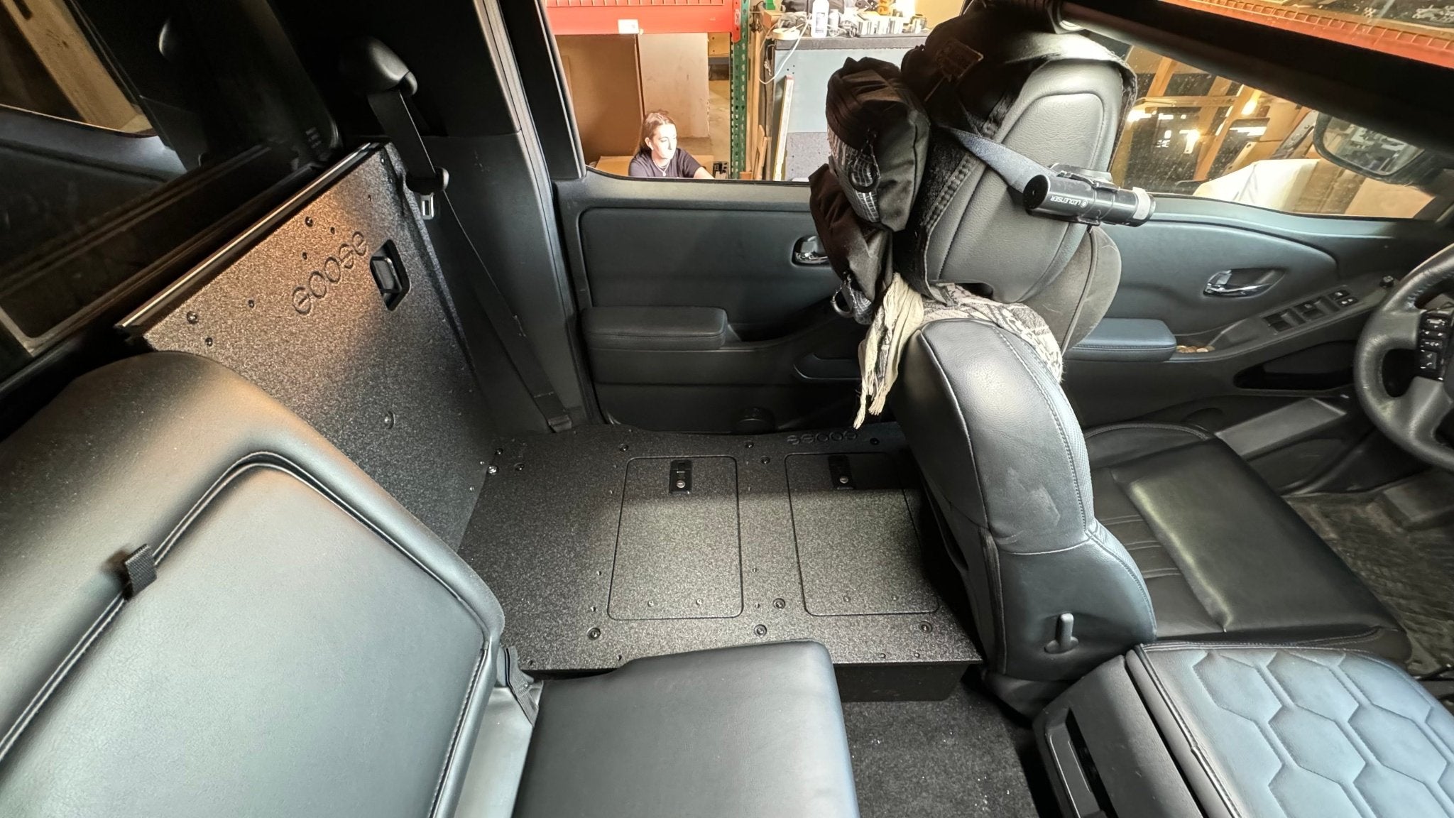 Nissan - Frontier - Crew Cab - 2021-Present - 3rd Gen - Explore Series - Second Row Seat Delete Plate System Seat Delete Plate System Goose Gear- Overland Kitted