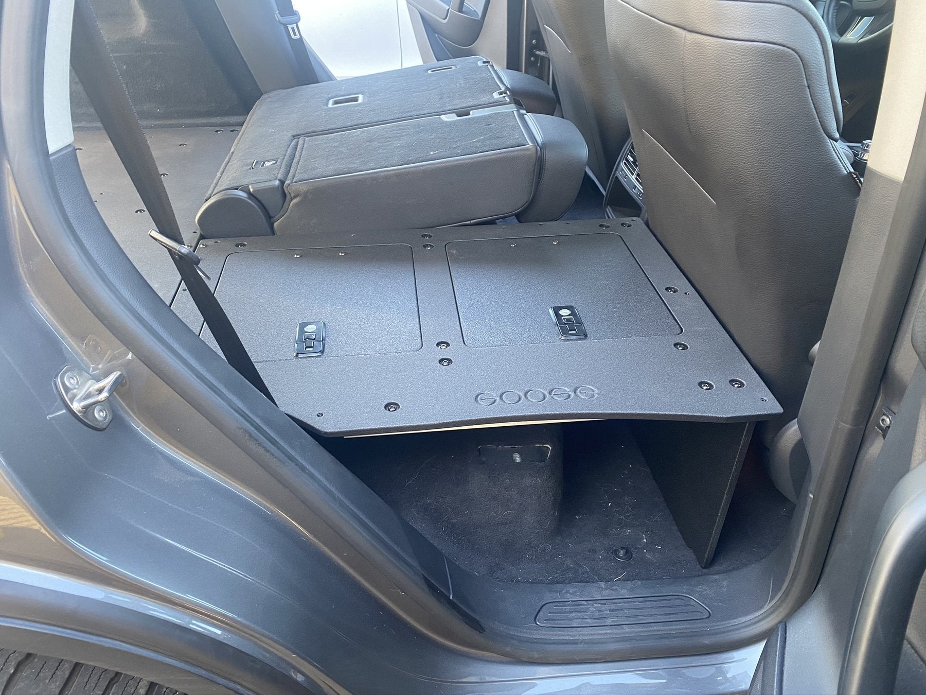 Porsche Cayenne 2011-2017 2nd Gen. - Second Row Seat Delete Plate System Seat Delete Plate System Goose Gear- Overland Kitted