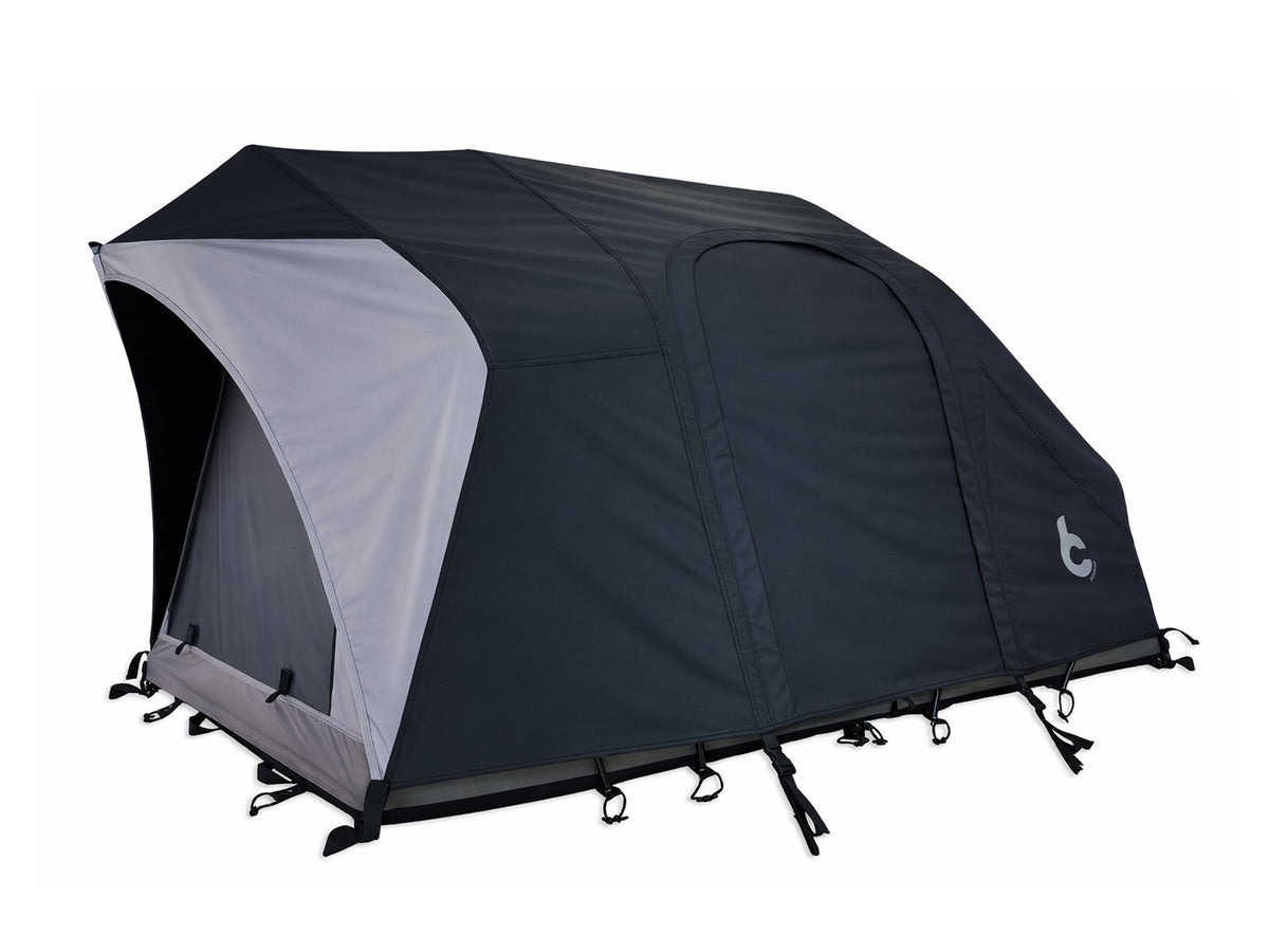 C6 Rev Rack Tent (Eclipse) – tent with fly sheet on, studio view
