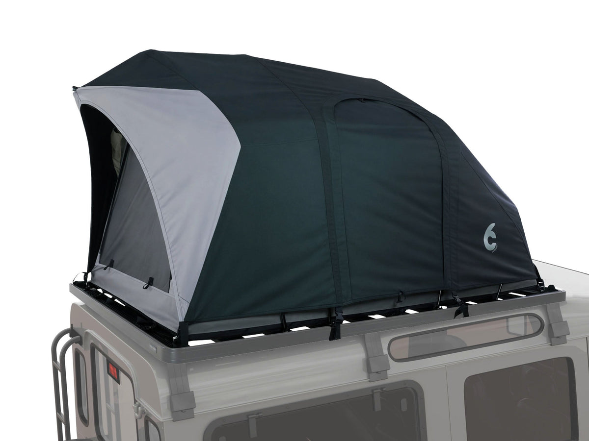 C6 Rev Rack Tent (Eclipse) – on a vehicle roof rack with dark green fly sheet