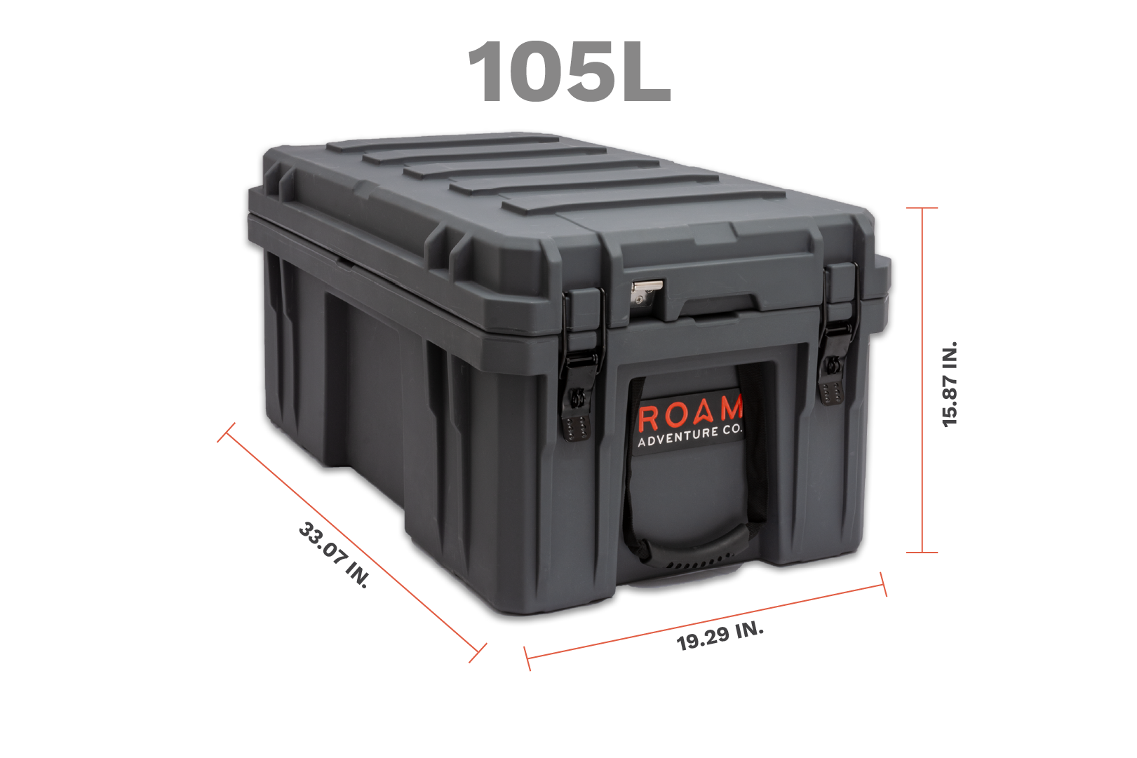 ROAM 105L Rugged Case size and dimension guide