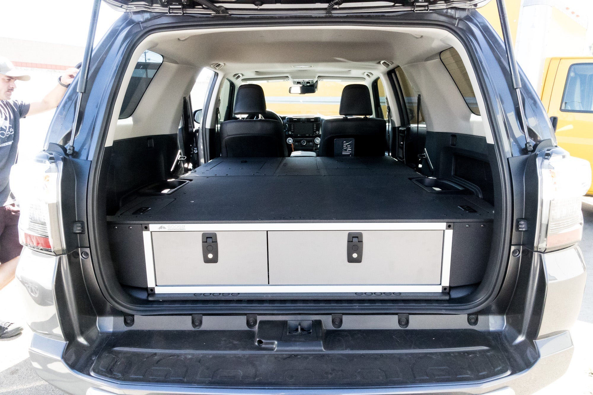 Stealth Sleep and Storage Package with Fitted Top Plate for Toyota 4Runner 2010-2024 5th Gen. 3rd Row Seat with Square Top Plate Packages Goose Gear- Overland Kitted