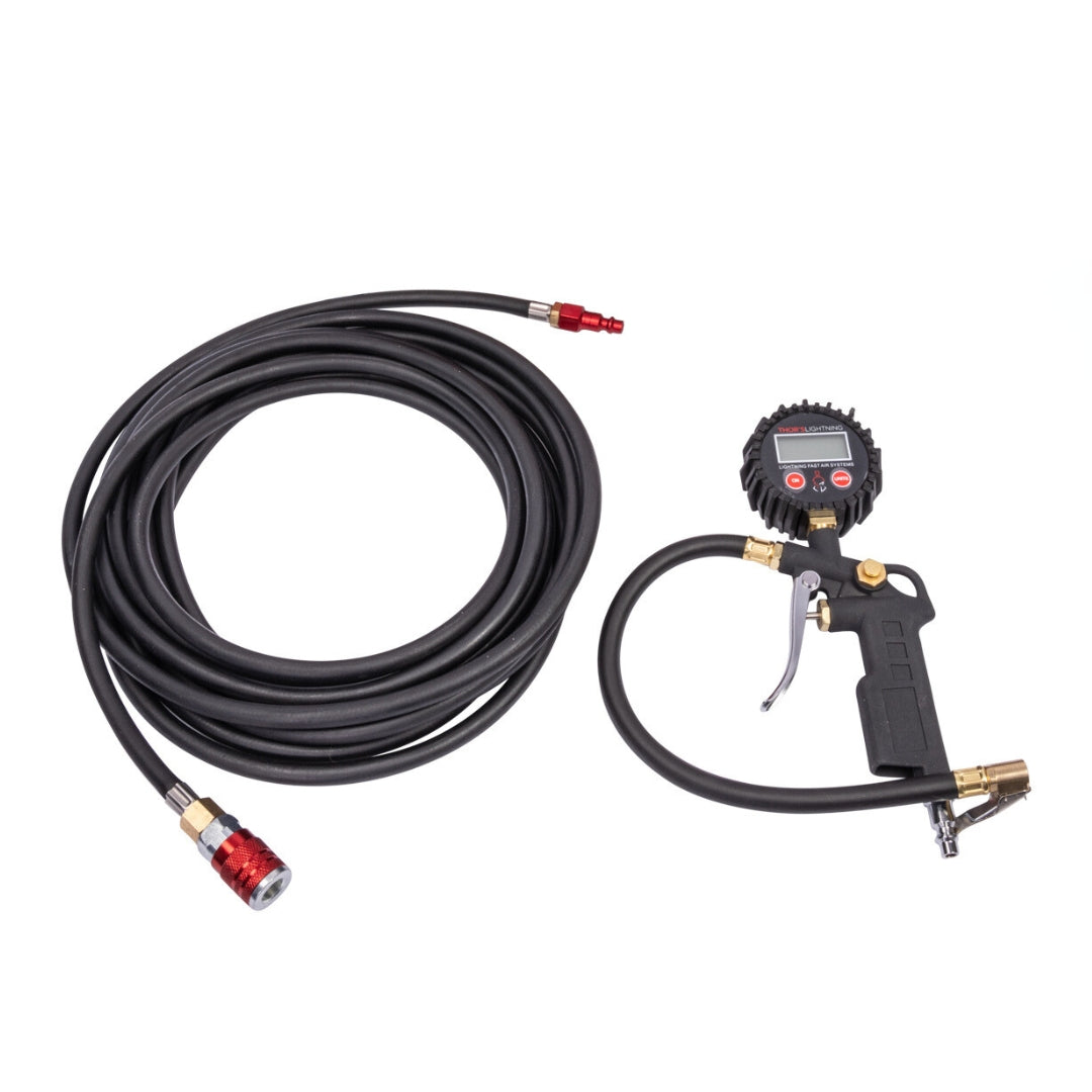 Thor's Lightning Portable Adventure Digital Tire Pressure Gauge Single Tire Deflator Hose Kit