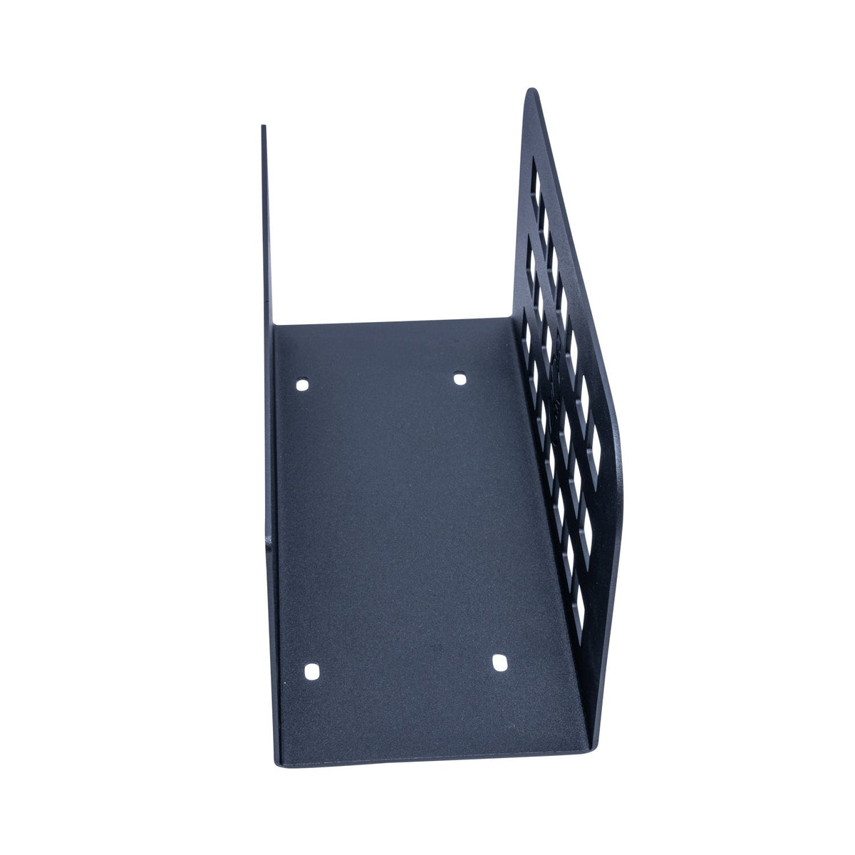 Refuge MOLLE compressor mount side profile showing the L-shaped steel bracket and mounting holes