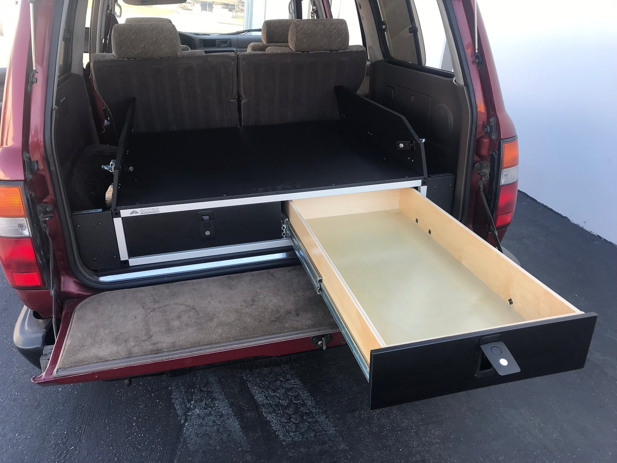 Toyota Land Cruiser 1991-1997 80 Series - Side x Side Drawer Module with Fitted Top Plate - 43-3/8" W x 8" H x 40" D Drawers Goose Gear- Overland Kitted
