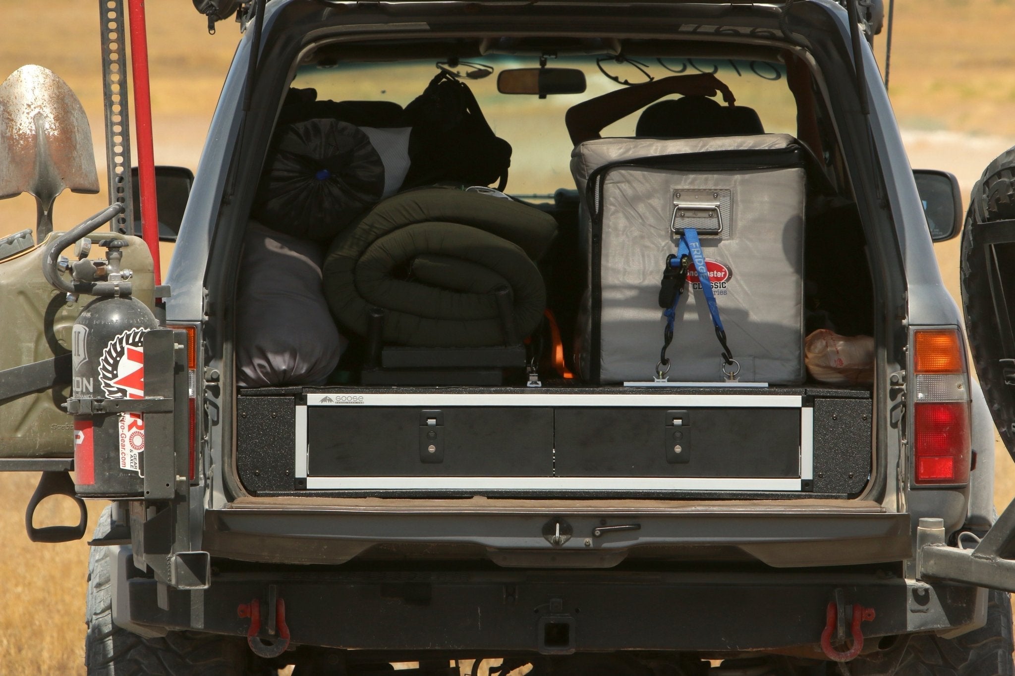 Toyota Land Cruiser 1991-1997 80 Series - Side x Side Drawer Module with Fitted Top Plate - 43-3/8" W x 8" H x 40" D Drawers Goose Gear- Overland Kitted