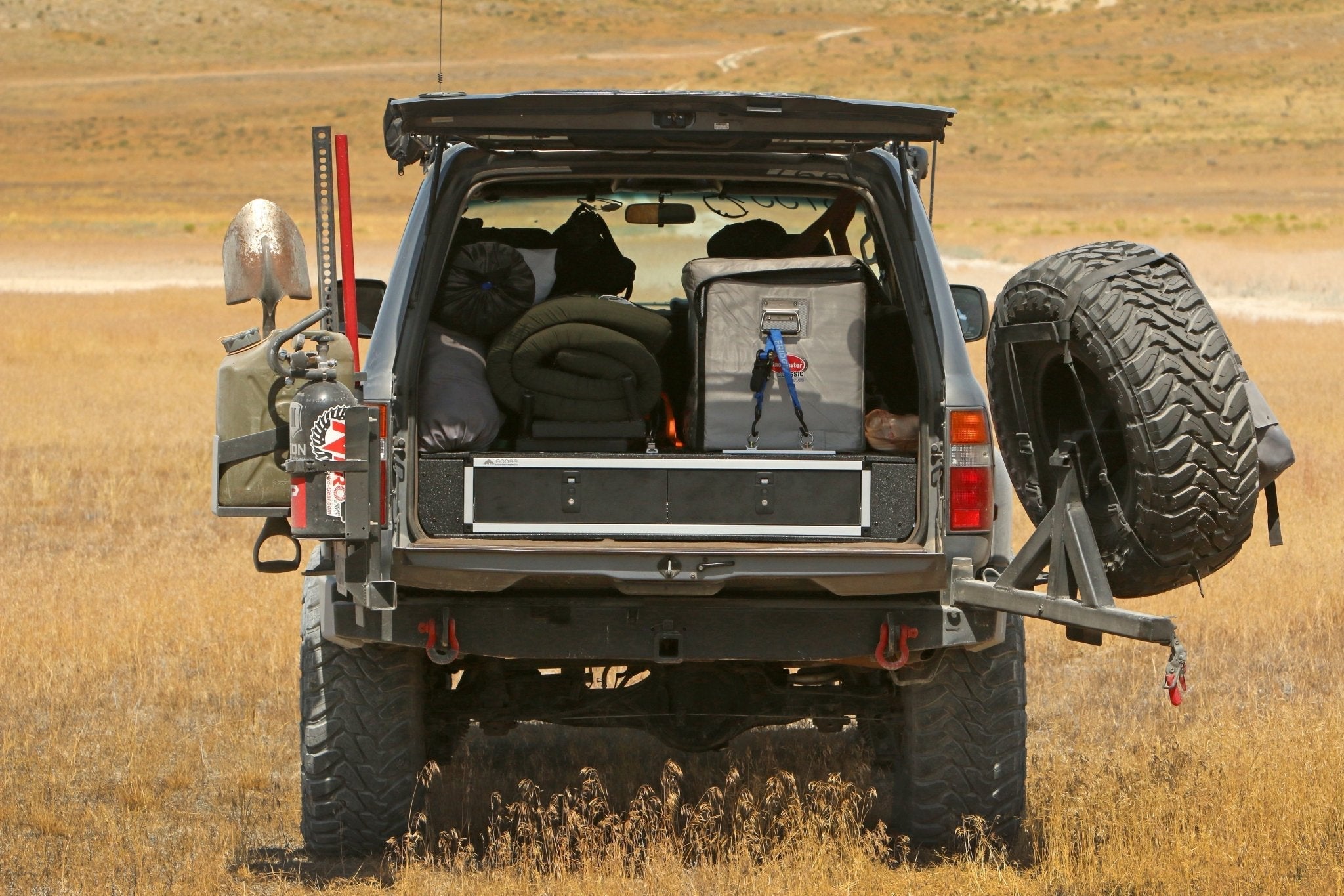 Toyota Land Cruiser 1991-1997 80 Series - Side x Side Drawer Module with Fitted Top Plate - 43-3/8" W x 8" H x 40" D Drawers Goose Gear- Overland Kitted