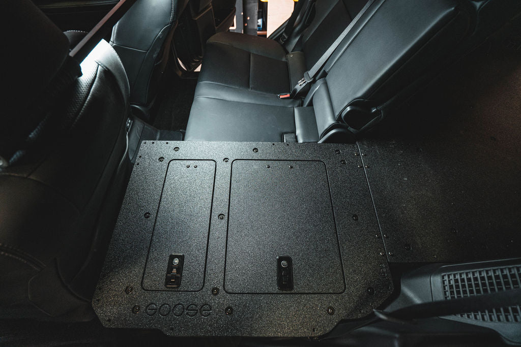 Toyota - Land Cruiser - 2024-Present - LC250 - Explore Series - Seat Delete Plate System - Second Row - Plate Based Standard Seat Delete Plate System Goose Gear- Overland Kitted
