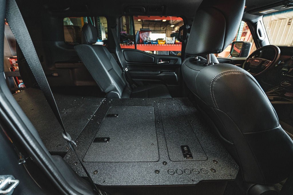 Toyota - Land Cruiser - 2024-Present - LC250 - Explore Series - Seat Delete Plate System - Second Row - Plate Based Standard Seat Delete Plate System Goose Gear- Overland Kitted