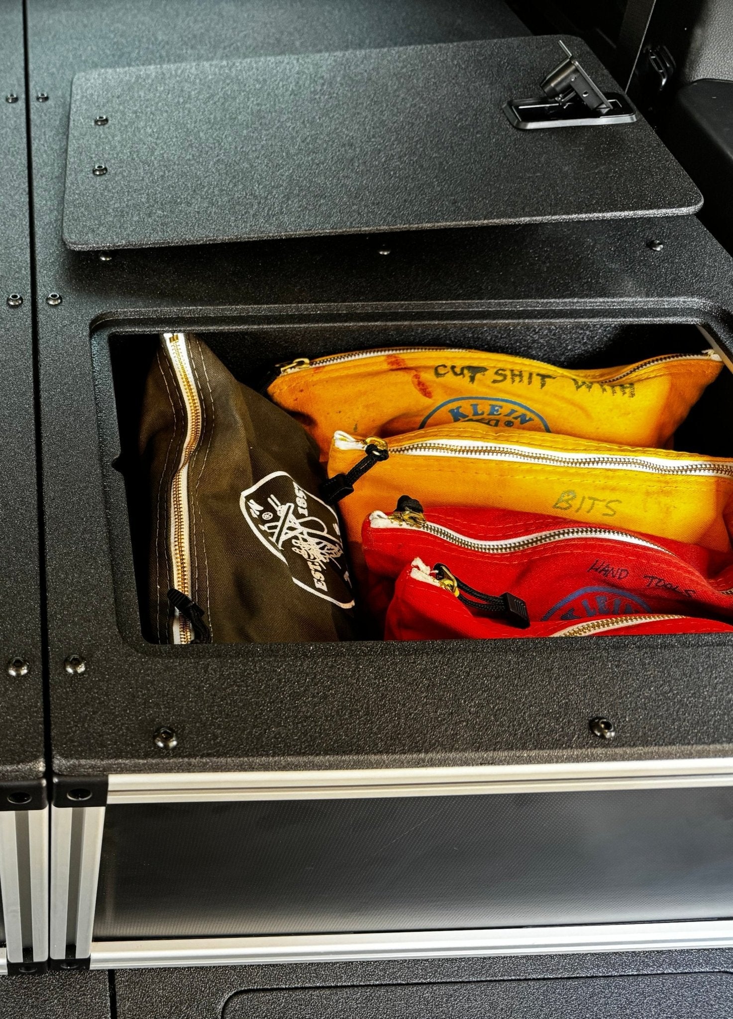 Toyota - Sequoia - 2023-Present - 3rd Gen - Explore Series - Single Drawer - 19-3/16" Width x 38" Deep x 10" High - Drawer Module with Short Drawer 20" and Storage Space Behind Drawer Drawers Goose Gear- Overland Kitted