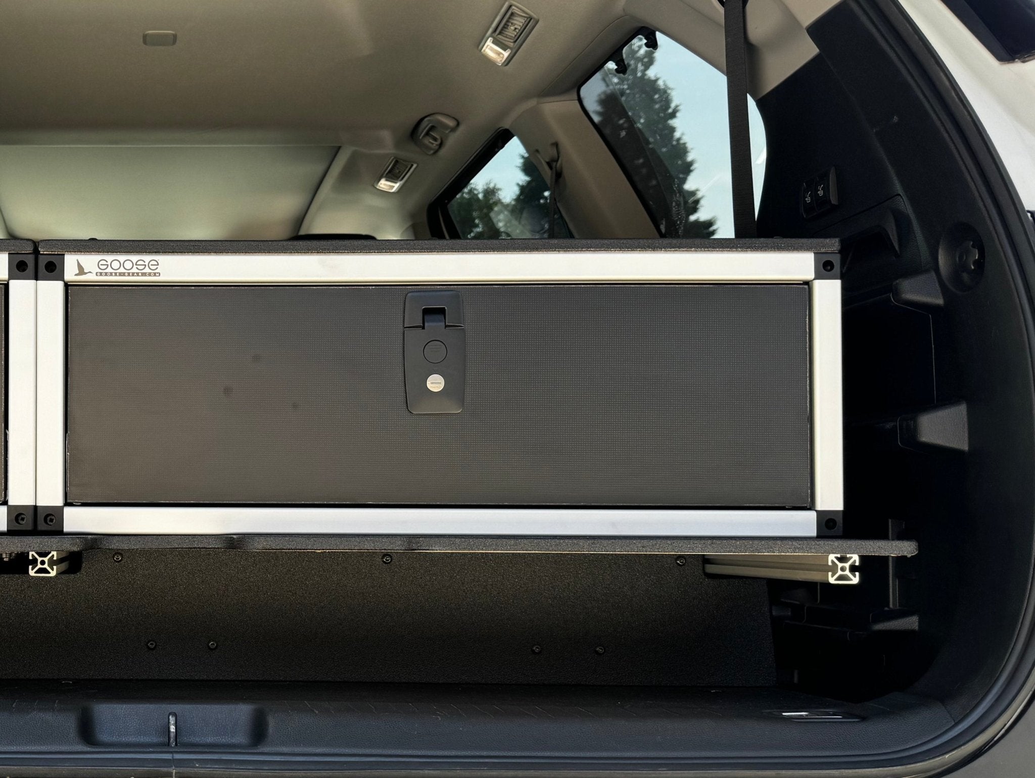 Toyota - Sequoia - 2023-Present - 3rd Gen - Explore Series - Single Drawer - 28-3/16" Width x 38" Deep x 10" High - Drawer Module with Short Drawer 20" and Storage Space Behind Drawers Goose Gear- Overland Kitted