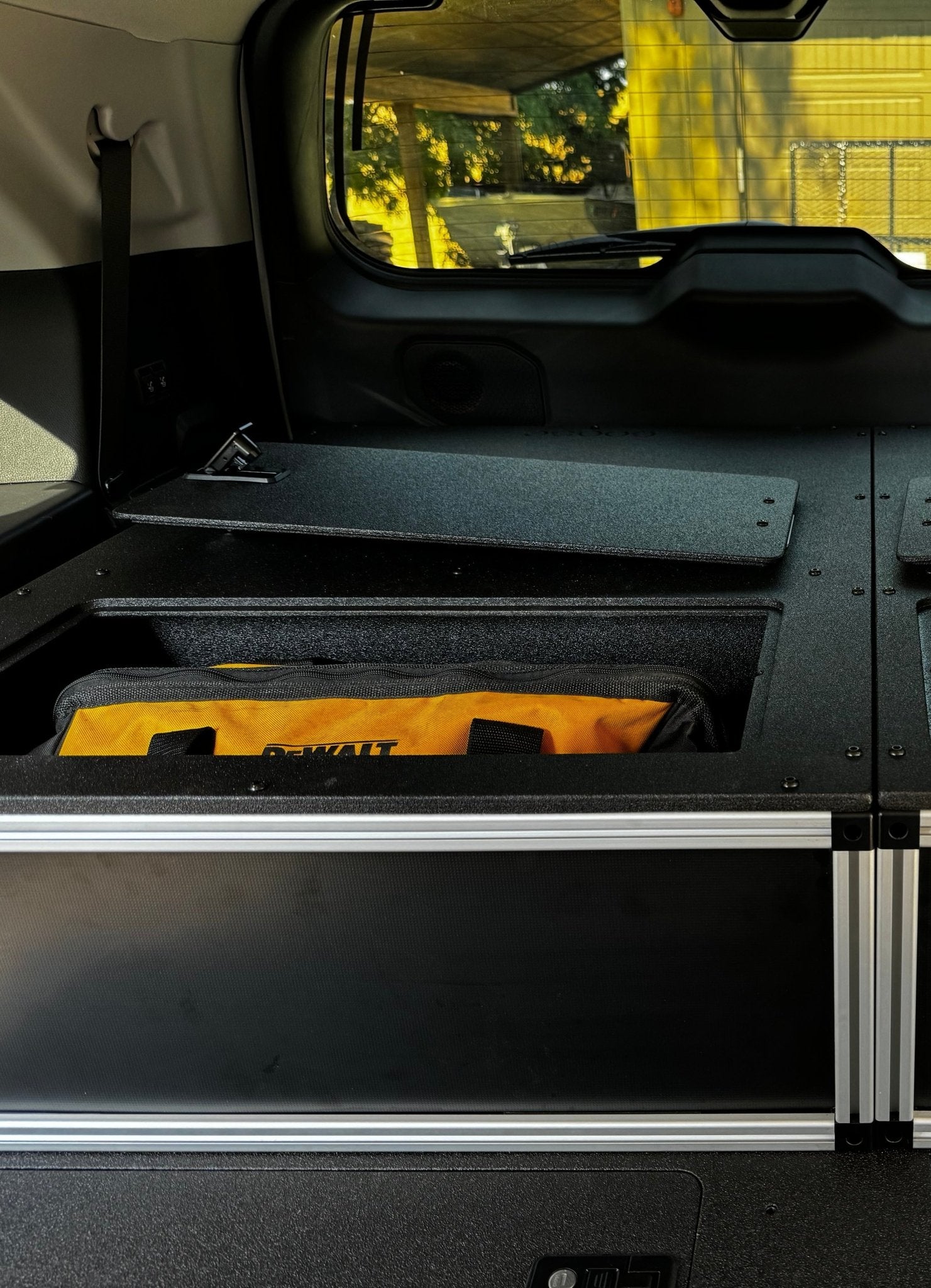 Toyota - Sequoia - 2023-Present - 3rd Gen - Explore Series - Single Drawer - 28-3/16" Width x 38" Deep x 10" High - Drawer Module with Short Drawer 20" and Storage Space Behind Drawers Goose Gear- Overland Kitted