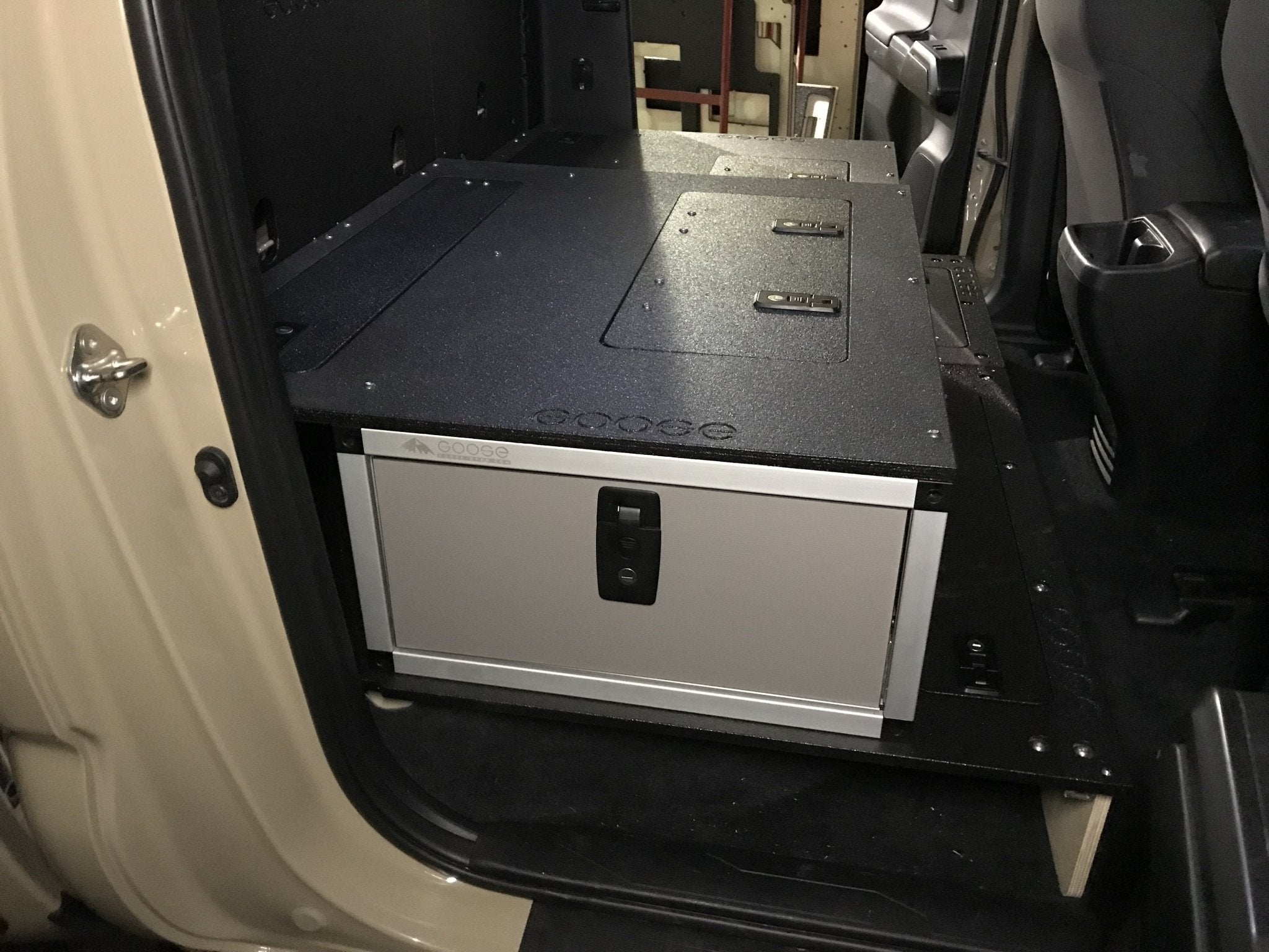 Toyota Tacoma 2005-2023 2nd and 3rd Gen. Double Cab - Second Row Single Drawer Module - 60% Passenger Side Drawers Goose Gear- Overland Kitted