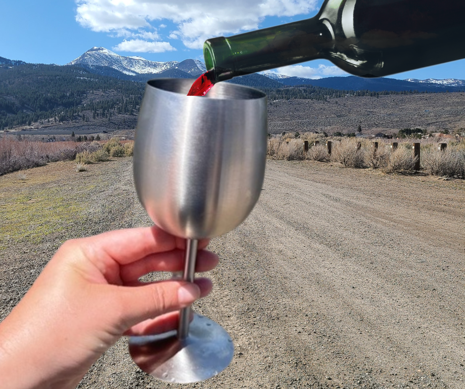 Wine Glass - 18 oz Wine Glasses Tail Gater Tire Table- Overland Kitted