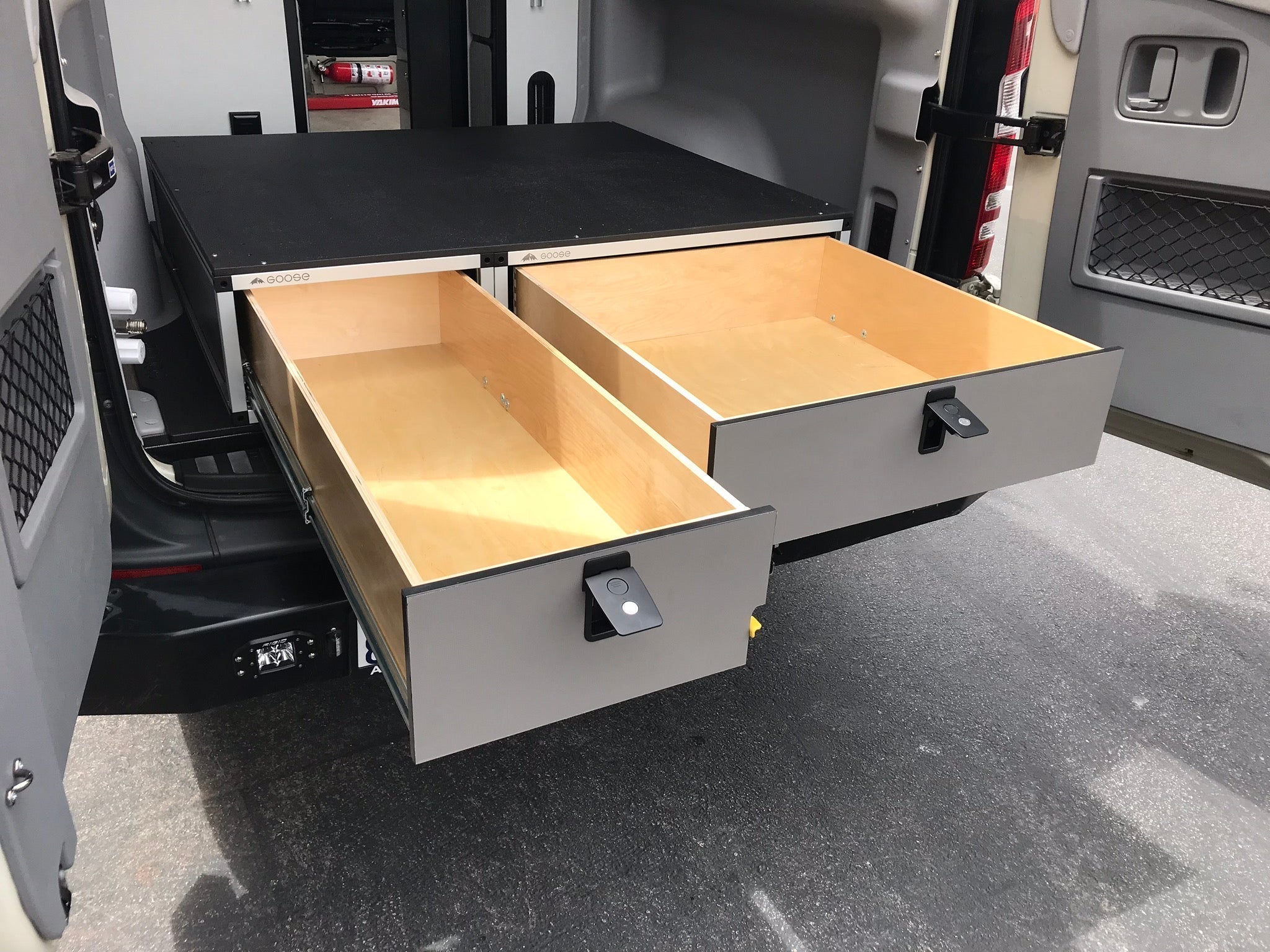 Winnebago Revel 2017-2020 - Side x Side Base Drawer System Drawers Goose Gear- Overland Kitted