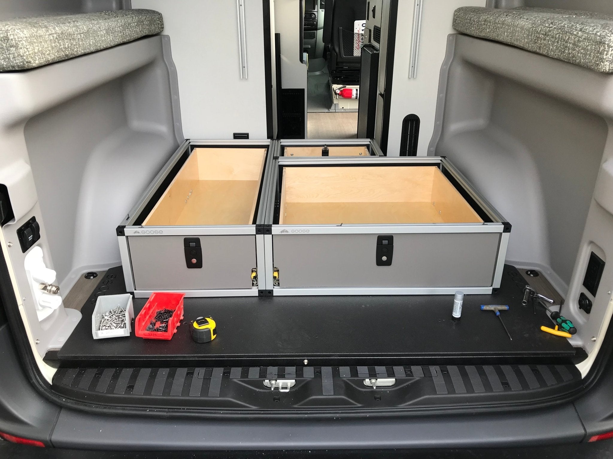 Winnebago Revel 2017-2020 - Side x Side Base Drawer System Drawers Goose Gear- Overland Kitted