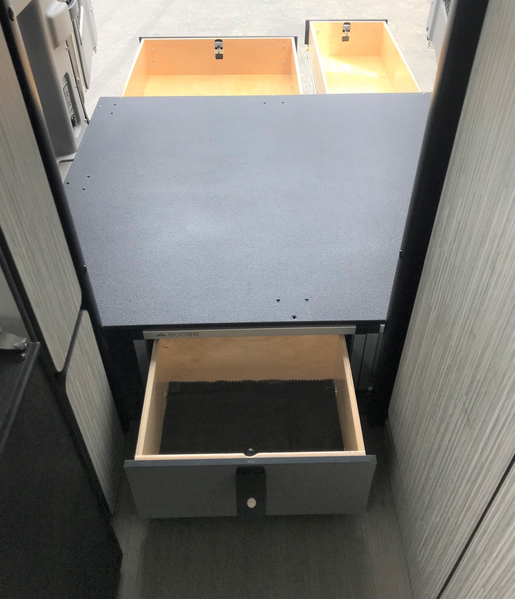 Winnebago Revel 2017-2020 - Side x Side Base Drawer System Drawers Goose Gear- Overland Kitted