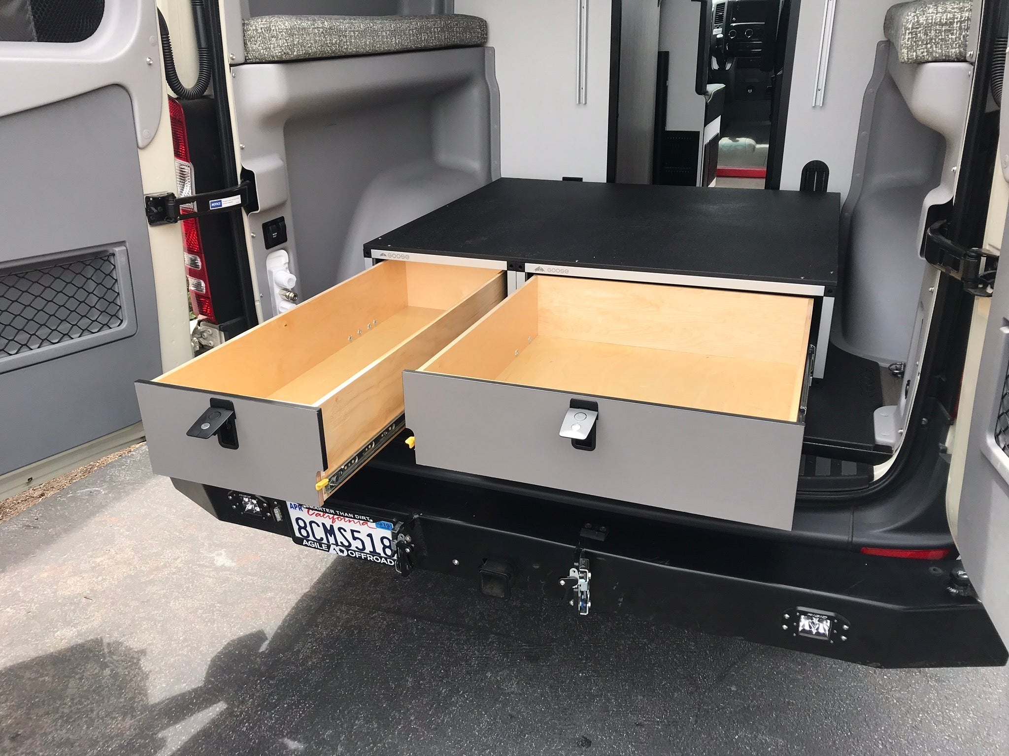 Winnebago Revel 2017-2020 - Side x Side Base Drawer System Drawers Goose Gear- Overland Kitted