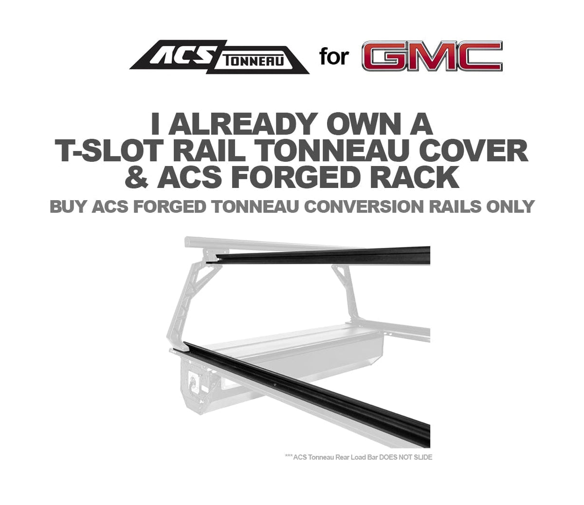 ACS Forged Tonneau - Rails Only - GMC  active-cargo-system Leitner Designs- Overland Kitted