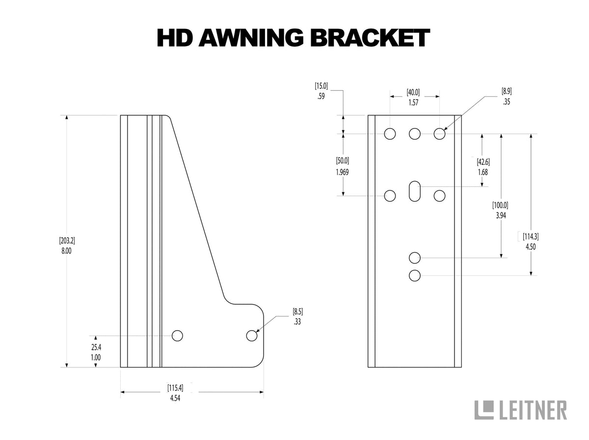 HD Awning Bracket  accessories Leitner Designs- Overland Kitted