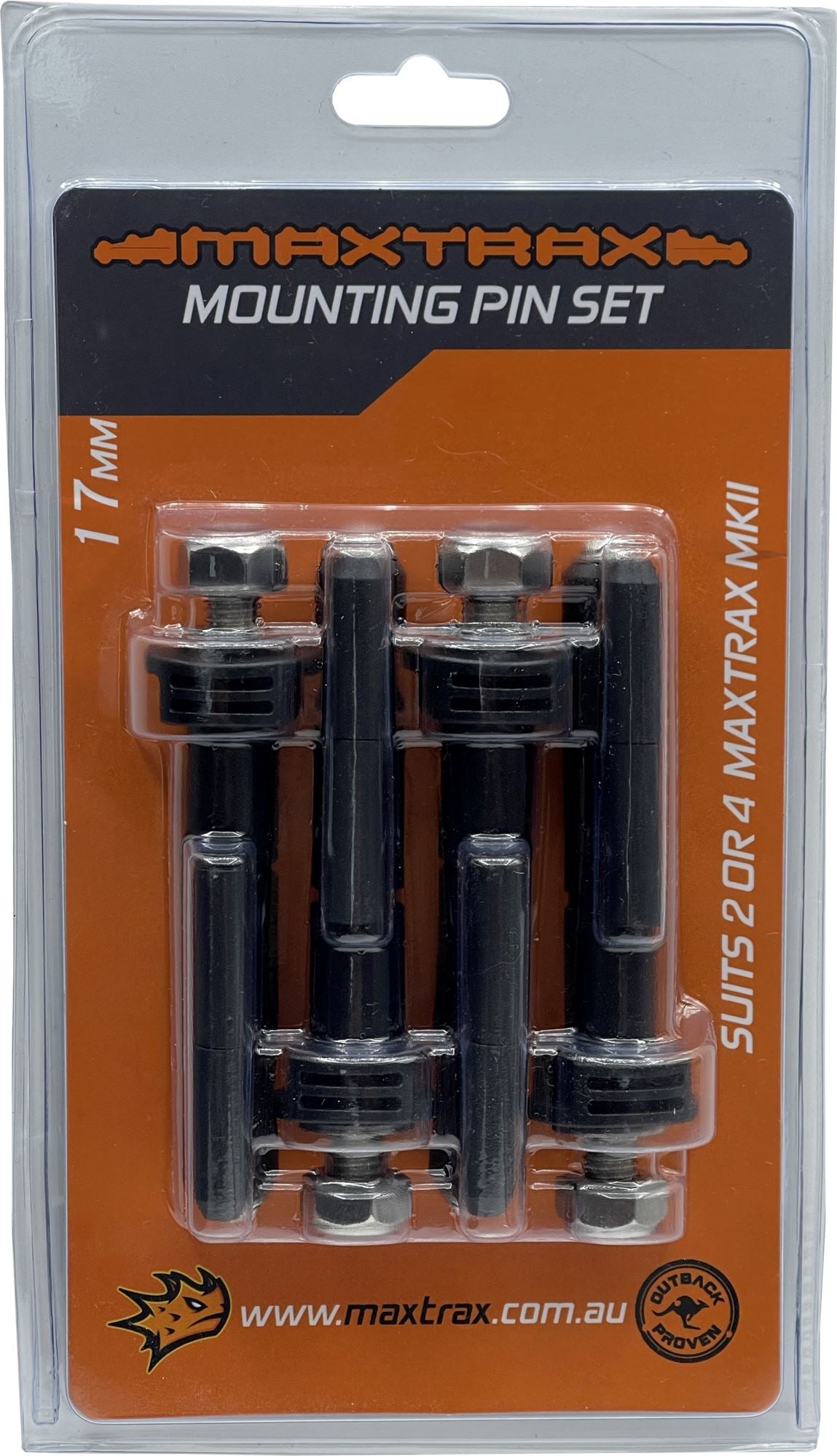 MAXTRAX MKII Mounting Pins (For MKII, LITE, or Mini) 17mm Mounting Gear MAXTRAX- Overland Kitted